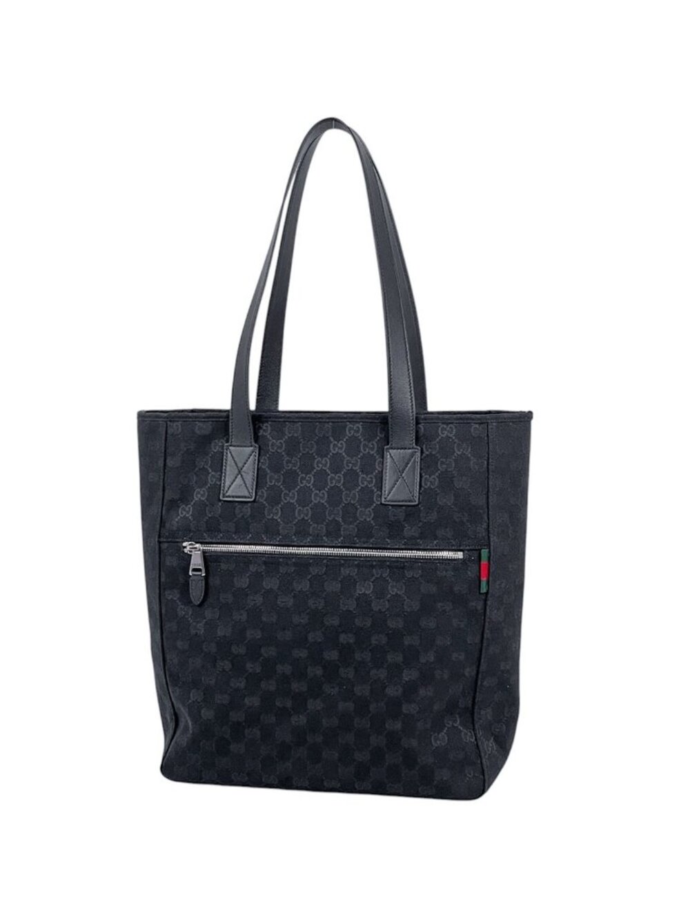 Gucci Tote GG Pattern Web Canvas Black
